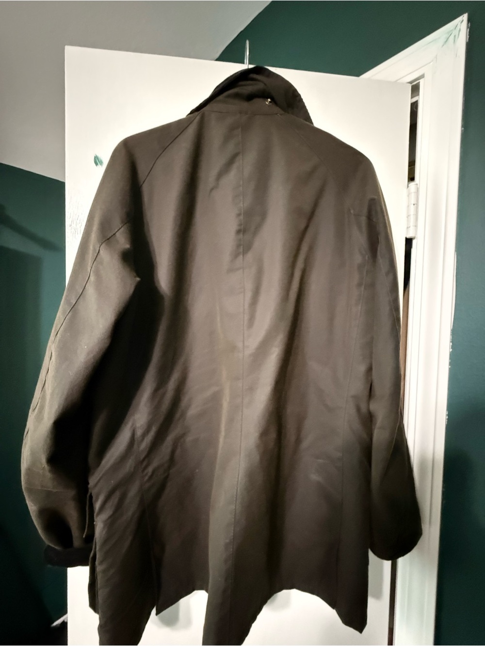 Barbour Ashby Olive Waxed Cotton Field Jacket Size Large - Picture 5 of 6